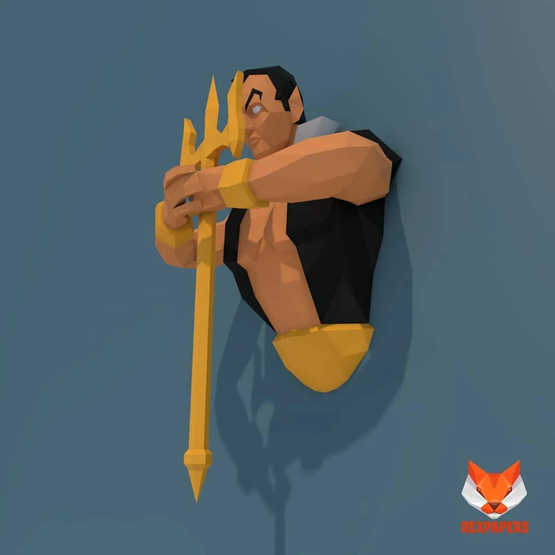 Namor McKenzie Papercraft, PDF Template, DIY 3d Model, FanArt, Paper Sculpture, Low Poly, Pepakura Craft, Manualidad