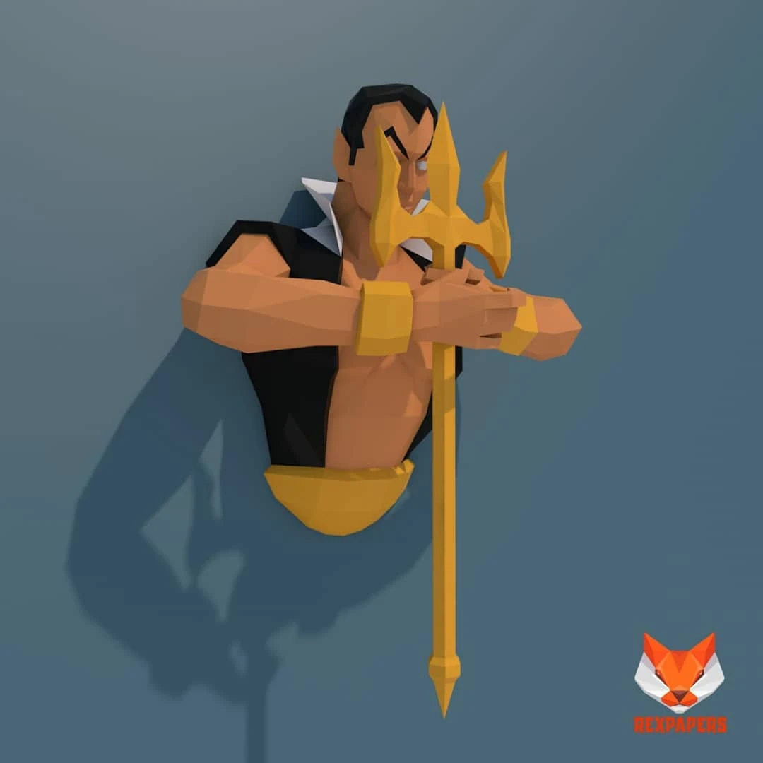 Namor McKenzie Papercraft, PDF Template, DIY 3d Model, FanArt, Paper Sculpture, Low Poly, Pepakura Craft, Manualidad