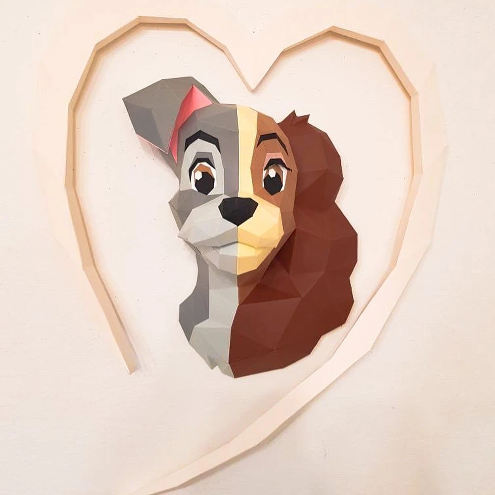 Lady and the Tramp *Plantilla Papercraft PDF - PDF Papercraft Template*