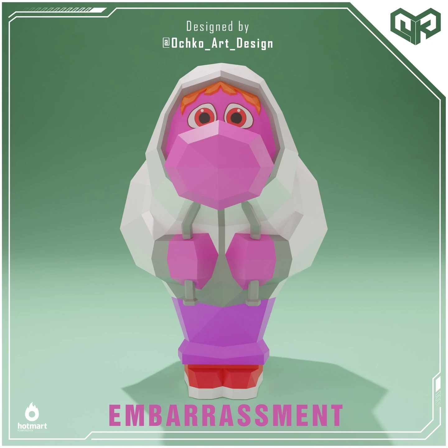 Embarrassment Indide Out Low poly Papercraft | OchkoArtDesign