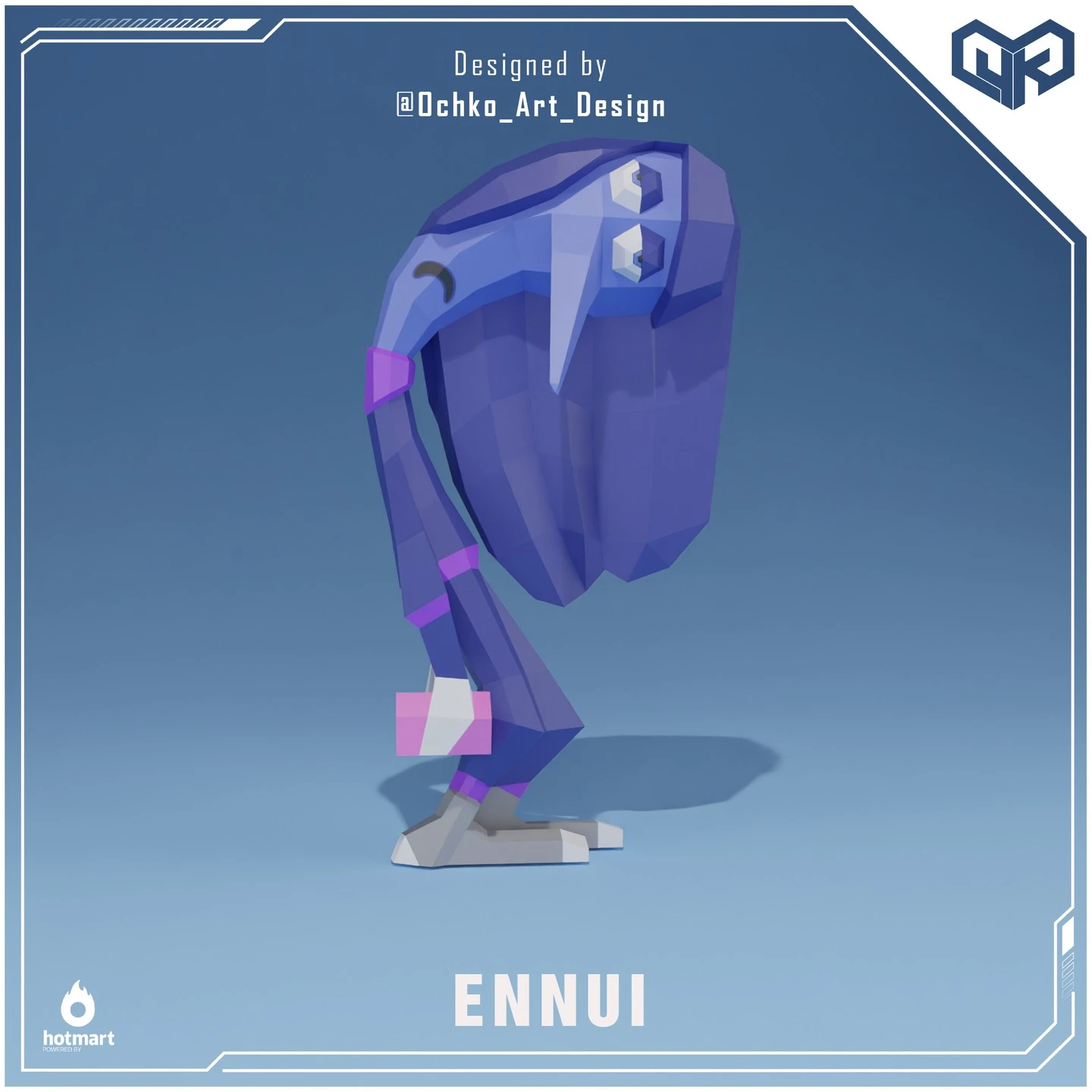 Ennui Indide Out Low poly Papercraft | OchkoArtDesign