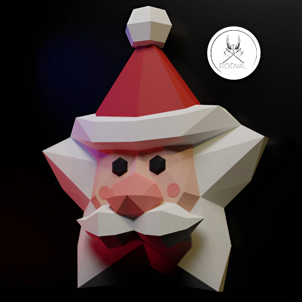 SANTA CLAUS PARED, Papercraft, Template, DIY, Paper, Low Poly, Holiday, 3D Model, Pdf Low Poply, december, merry, Xmas