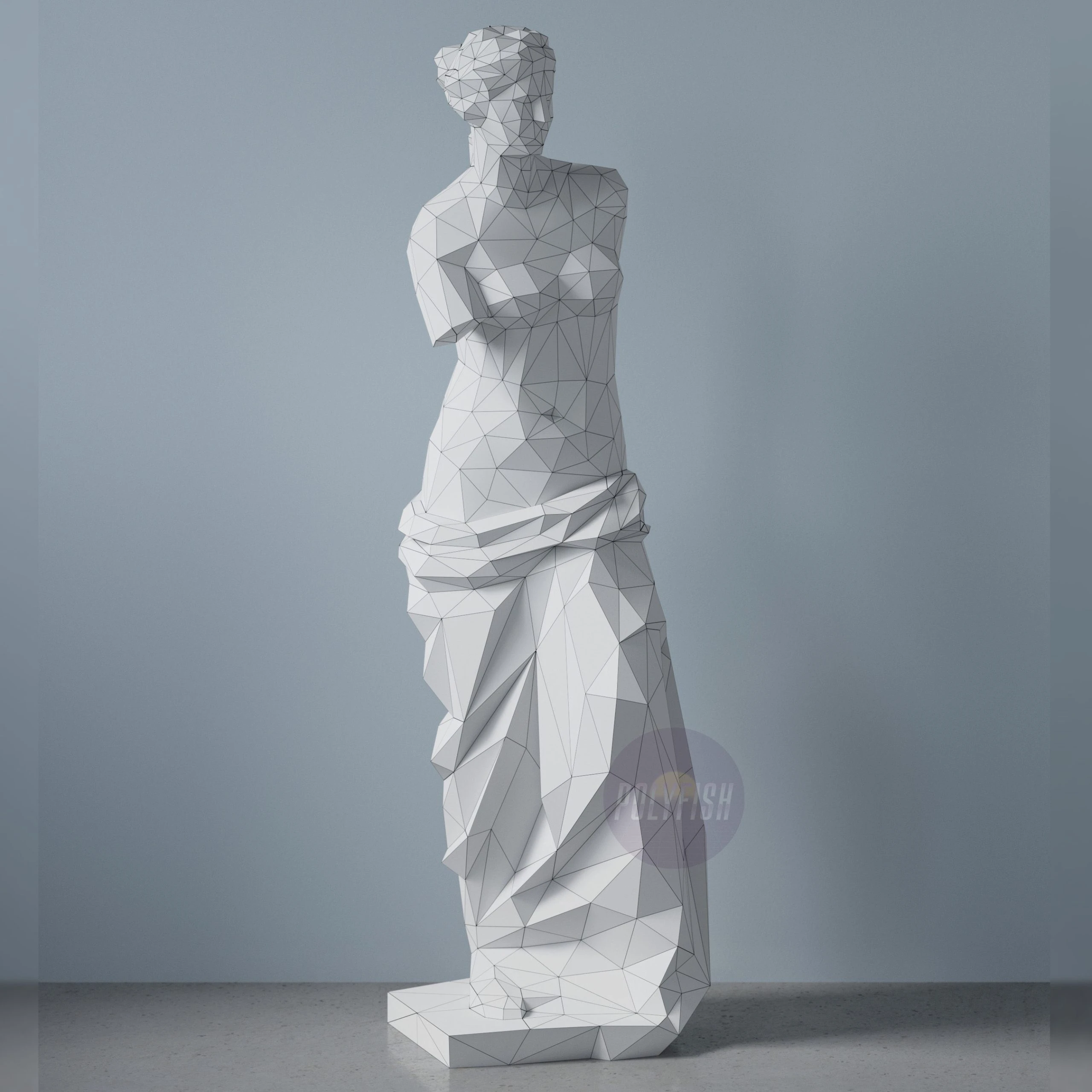 Venus de Milo PDF Template, Low Poly, Paper Sculpture, DIY, Pepakura Pattern, Handmade, Papercraft, Lowpoly, Lowpoly Papercraft