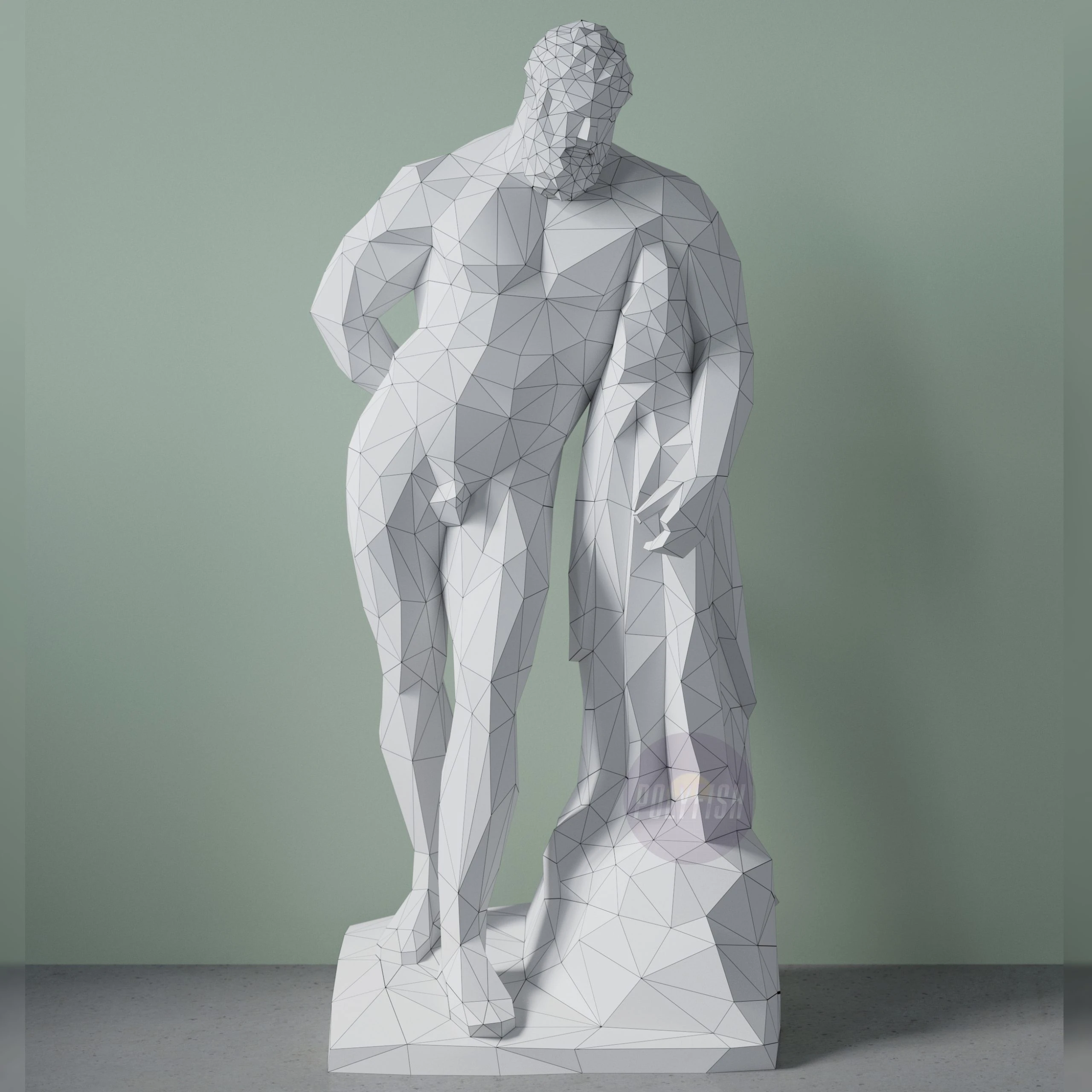 Farnese Hercules PDF Template, Low Poly, Paper Sculpture, DIY, Pepakura Pattern, Handmade, Papercraft, Lowpoly, Lowpoly Papercraft