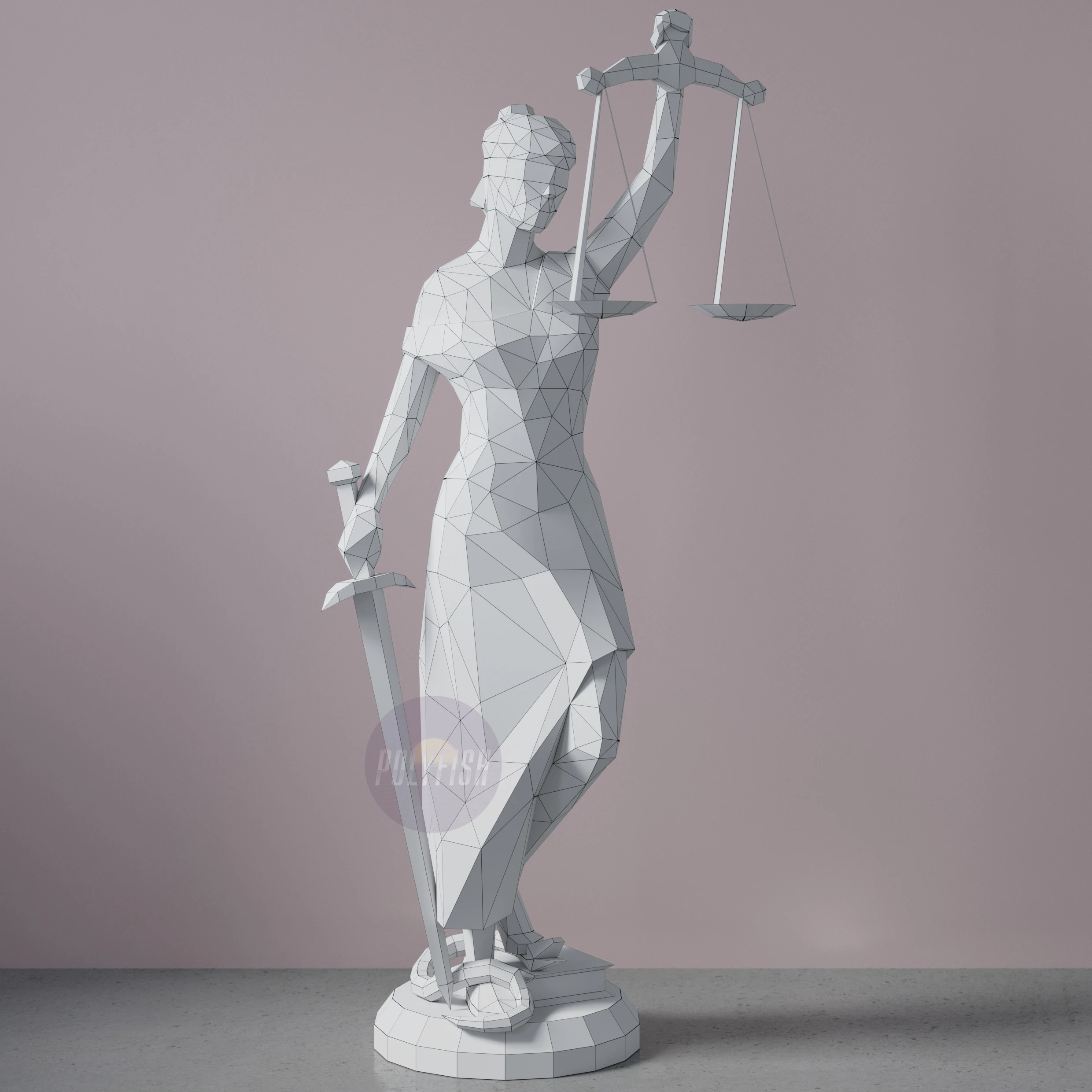 Themis PDF Template, Low Poly, Paper Sculpture, DIY, Pepakura Pattern, Handmade, Papercraft, Lowpoly, Lowpoly Papercraft