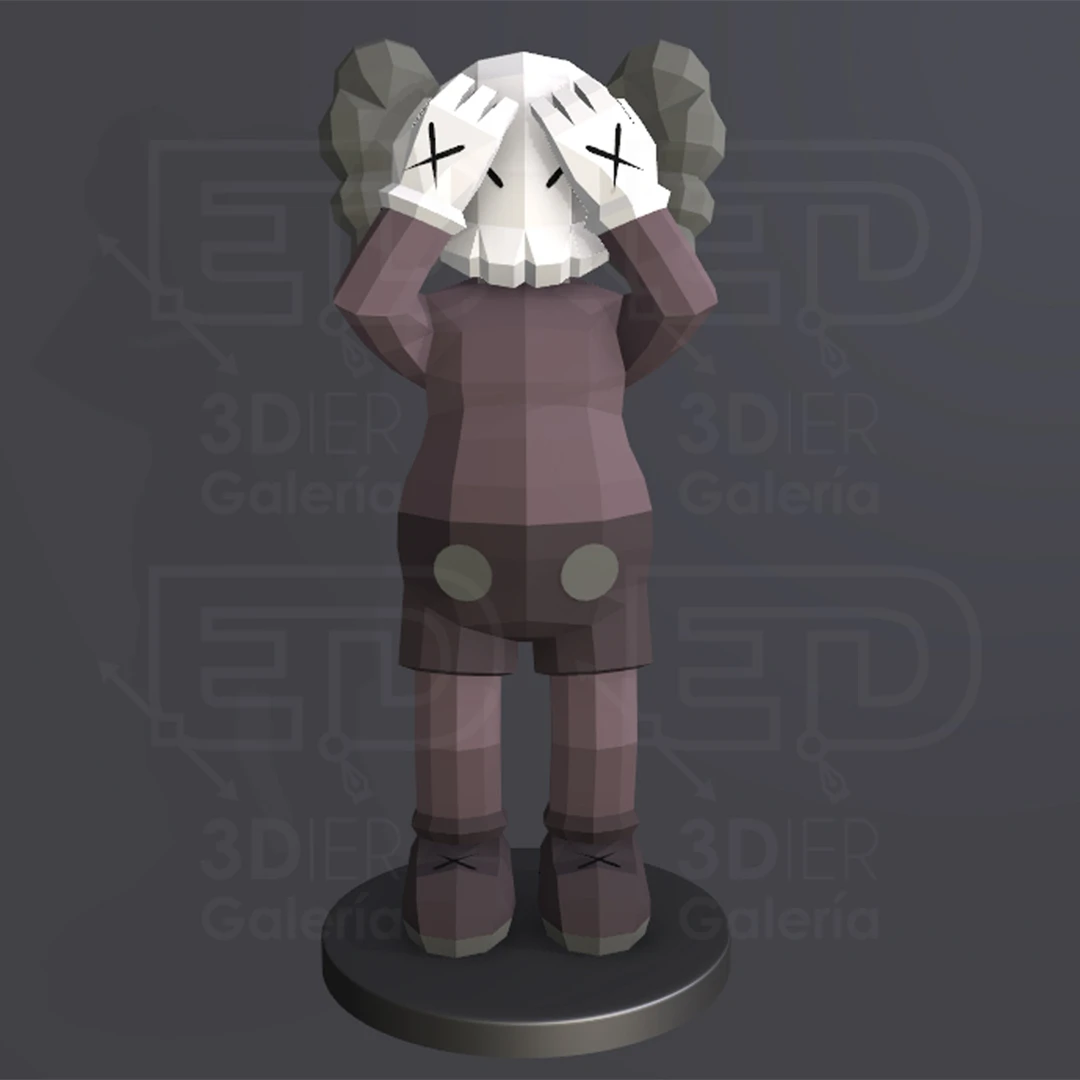 Kaws Covering Himself, Kaws Cubriendose PDF Papercraft Templates, Paper Art and Craft for Home Decor, DIY, 3DIER, PDF Patterns, Papercraft Templates, Low Poly