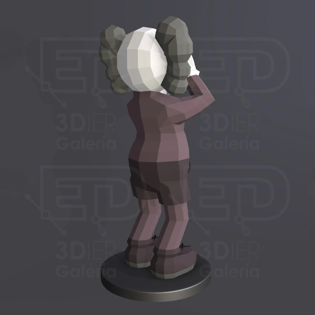 Kaws Covering Himself, Kaws Cubriendose PDF Papercraft Templates, Paper Art and Craft for Home Decor, DIY, 3DIER, PDF Patterns, Papercraft Templates, Low Poly