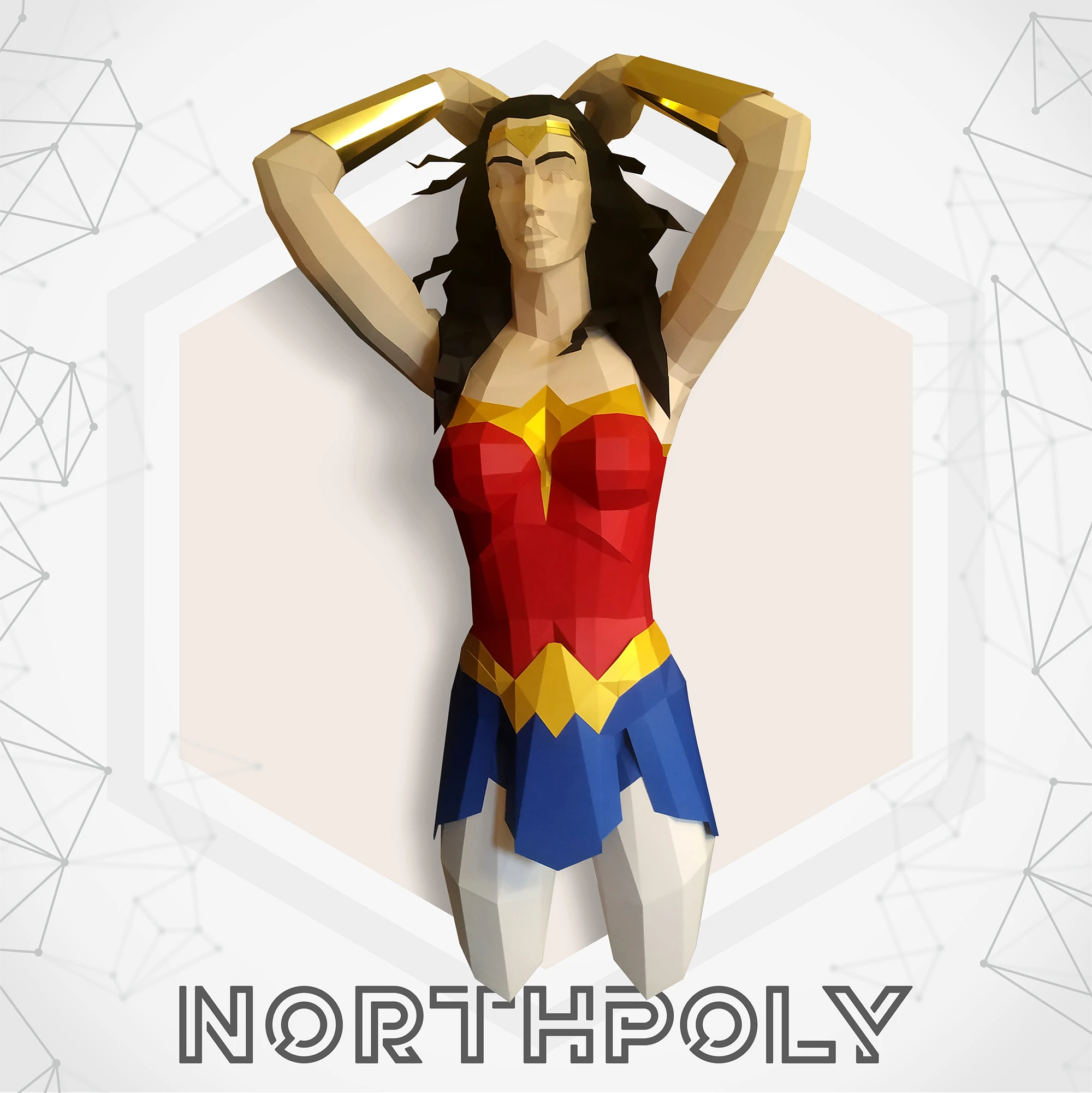 Wonder Woman Papercraft, Pdf, Gurko, Pepakura, Template, 3D Origami, Paper Sculpture, Low Poly, DIY Craft