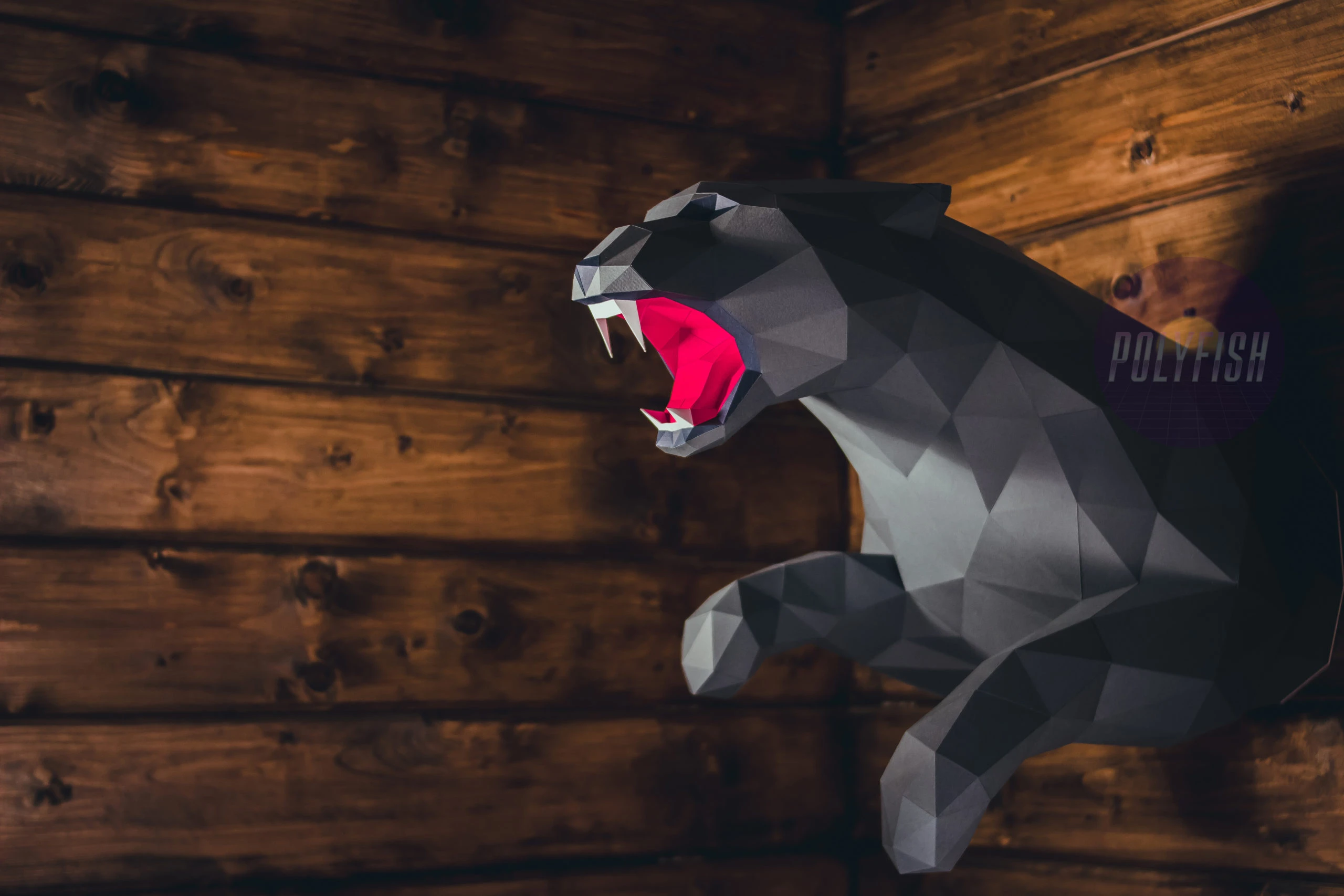 Panther PDF Template, Low Poly, Paper Sculpture, DIY, Pepakura Pattern, Handmade, Papercraft, Lowpoly, Lowpoly Papercraft