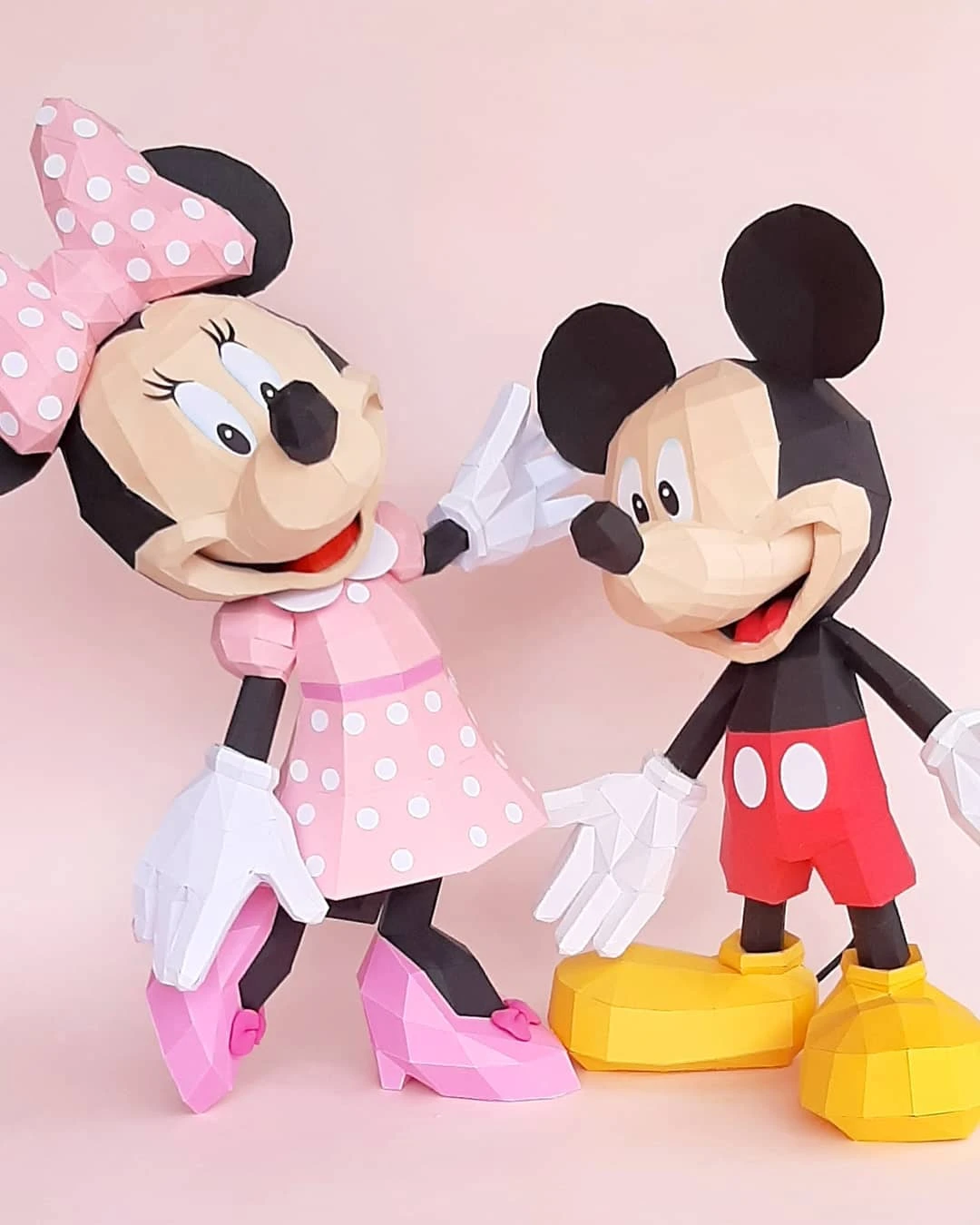 Minnie Mouse/ DiY Craft/ Template PDF/ Low Poly/ Papercraft/ 3D Doll/ Origami/ Home decor