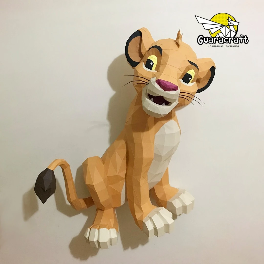 Simba & Nala, The Lion King Papercraft PDF, Template For office, Room, Decor, DIY gift for friends, family, Low poly Paper, Paper Craft 3D kit by J3Du