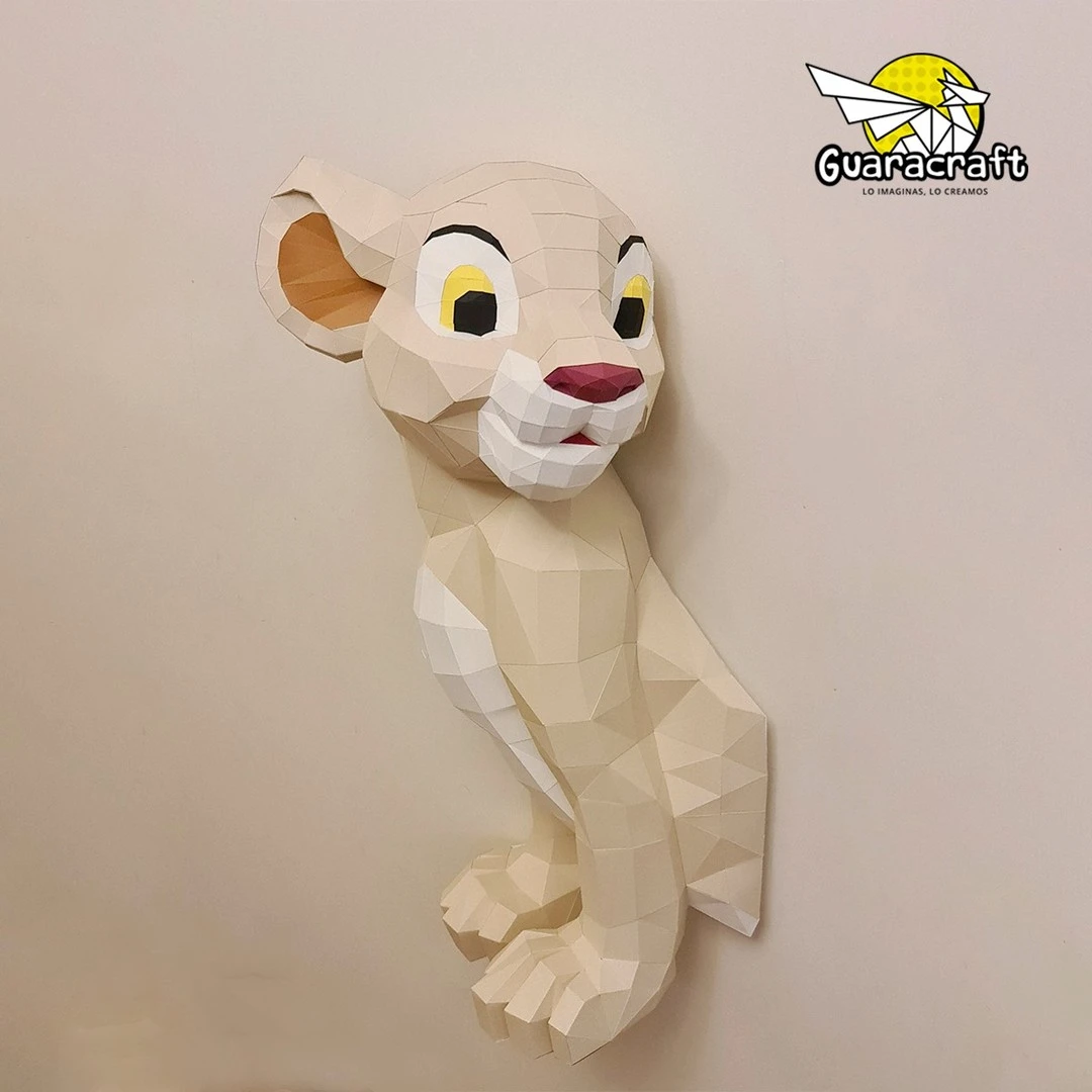 Simba & Nala, The Lion King Papercraft PDF, Template For office, Room, Decor, DIY gift for friends, family, Low poly Paper, Paper Craft 3D kit by J3Du