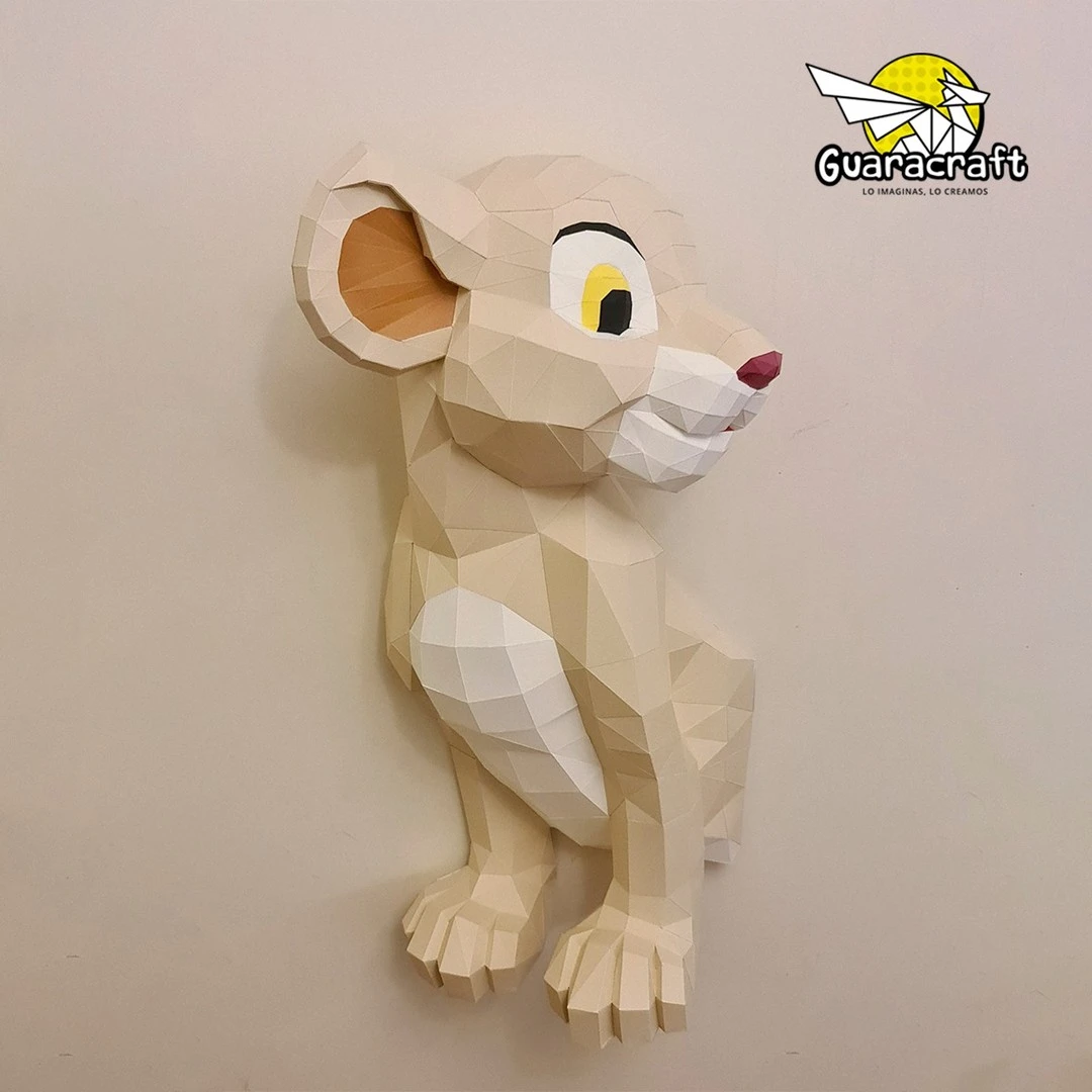 Simba & Nala, The Lion King Papercraft PDF, Template For office, Room, Decor, DIY gift for friends, family, Low poly Paper, Paper Craft 3D kit by J3Du