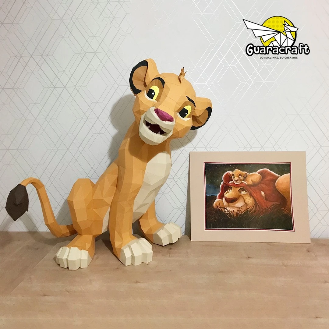 Simba & Nala, The Lion King Papercraft PDF, Template For office, Room, Decor, DIY gift for friends, family, Low poly Paper, Paper Craft 3D kit by J3Du