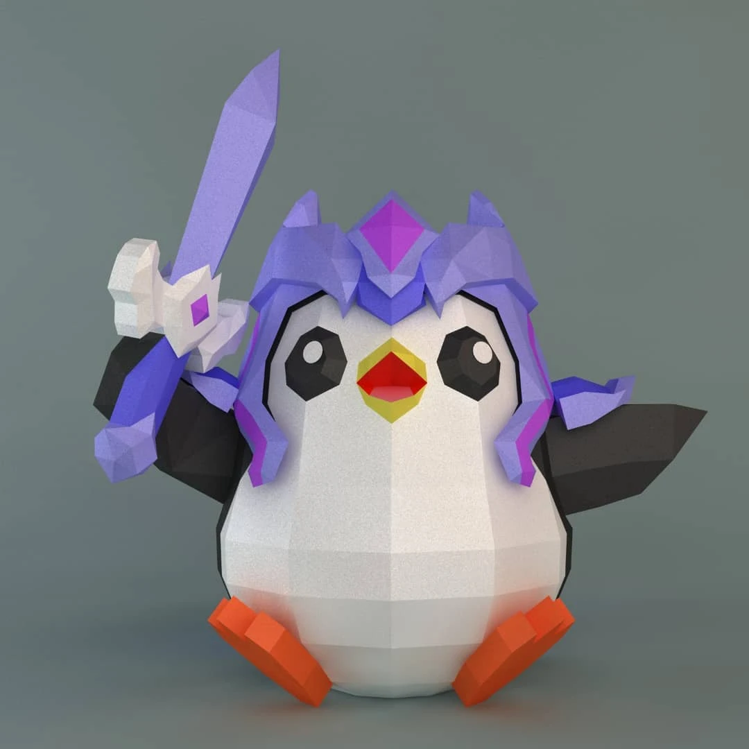 League of Legends Penguin Papercraft PDF, Template For office, Room, Decor, DIY gift for friends, family, Low poly Paper, Paper Craft 3D kit by J3Du