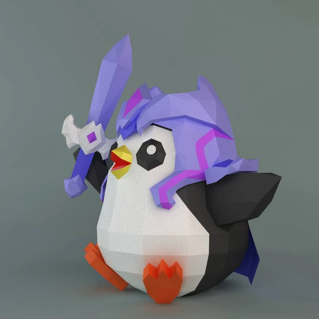 League of Legends Penguin Papercraft PDF, Template For office, Room, Decor, DIY gift for friends, family, Low poly Paper, Paper Craft 3D kit by J3Du