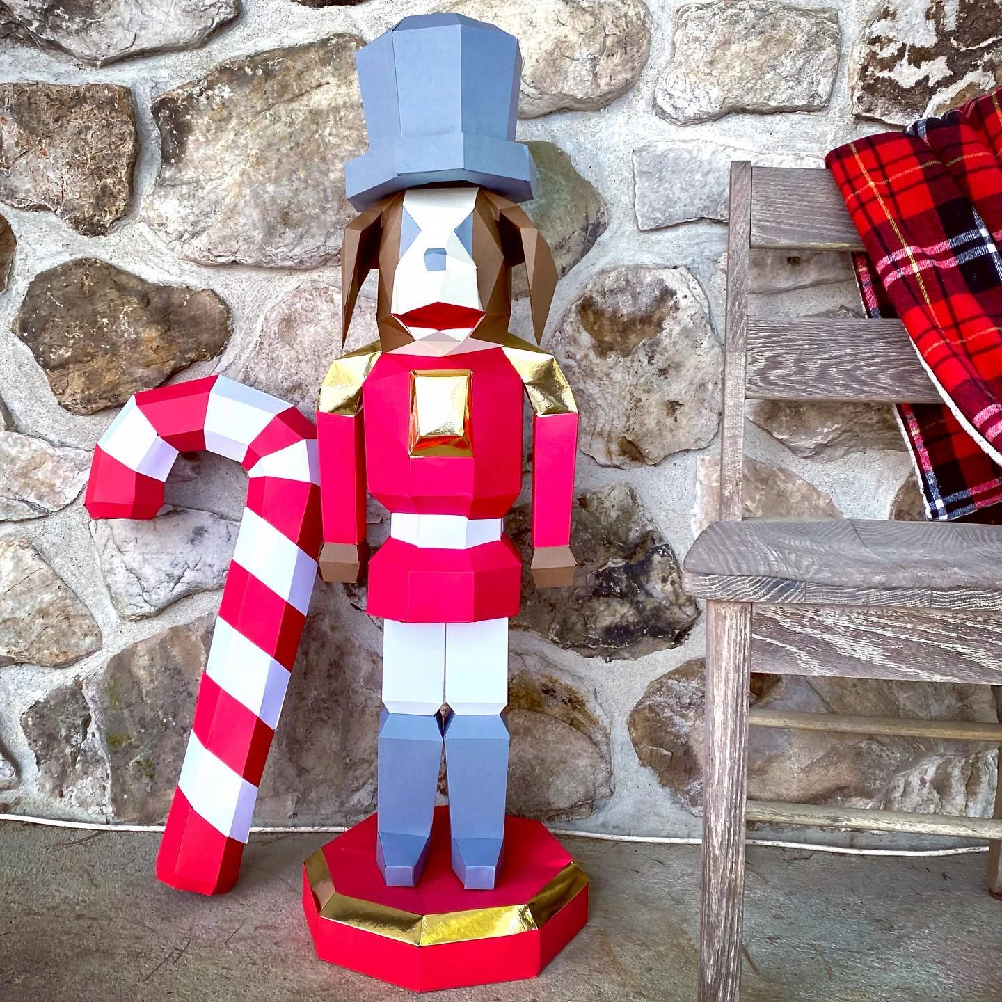 Nutcracker papercraft. You get PDF digital file templates and instructions for these DIY modern paper sculpture.