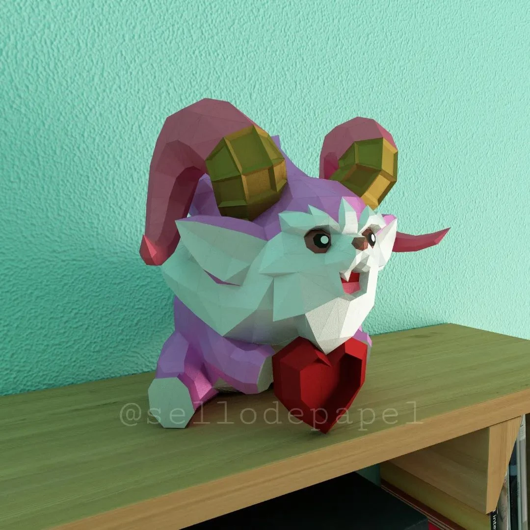 League of Legends Furyhorn Papercraft PDF, Template For office, Room, Decor, DIY gift for friends, family, Low poly Paper, Paper Craft 3D kit by J3Du