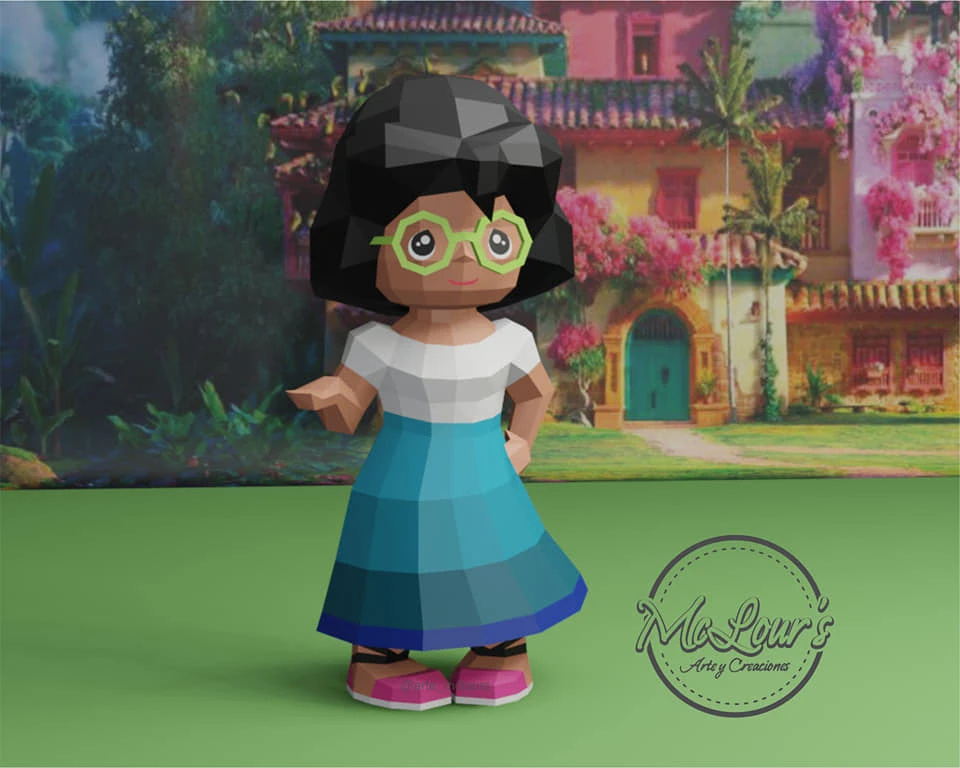 Princess Mirabel Madrigal/ Encanto/ DiY Craft/ Template PDF/ Low Poly/ Papercraft/ 3D Doll/ Origami/ Home decor