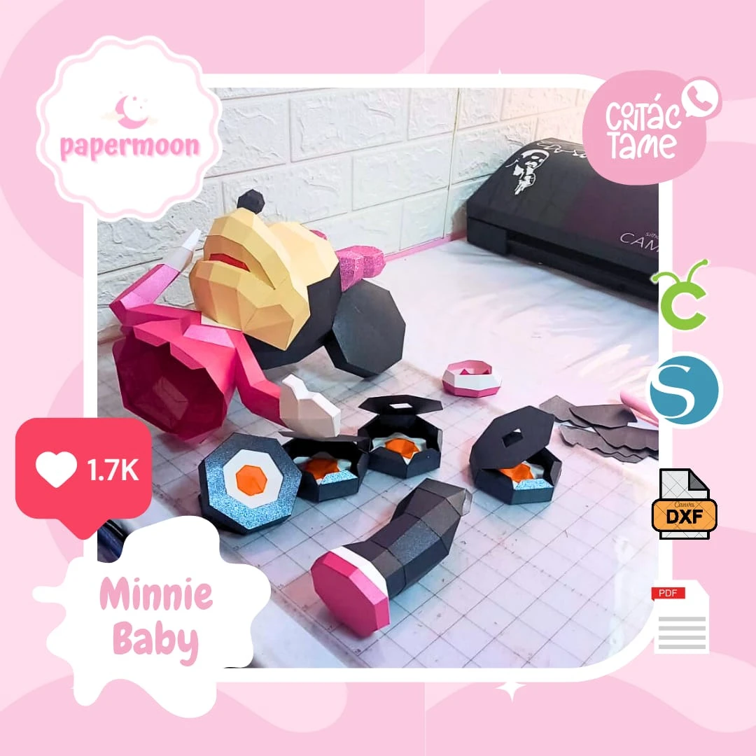 #2 Train Disney: Minnie Baby Low Poly Papercraft