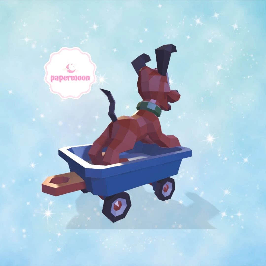 #5 Train Disney: Pluto Baby Low Poly Papercraft