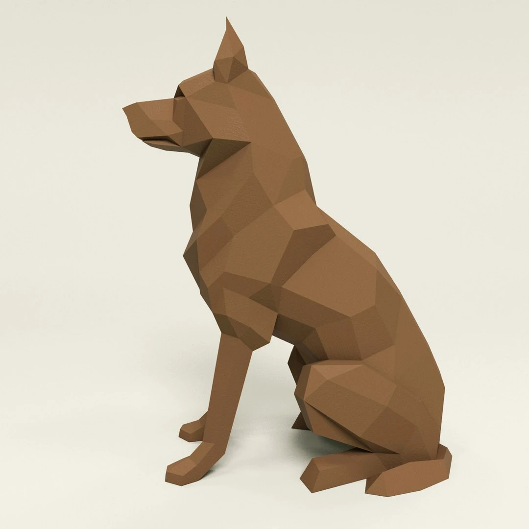 Sheepdog. Digital templates in PDF for paper low-poly sculpture