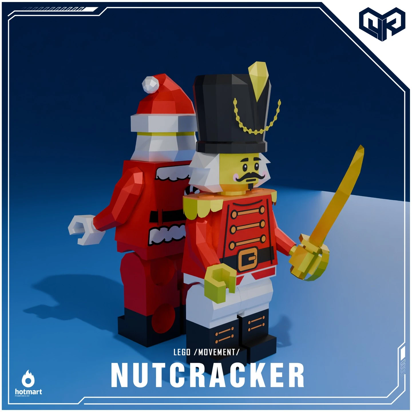 Lego Nutcracker Low poly Papercraft | OchkoArtDesign