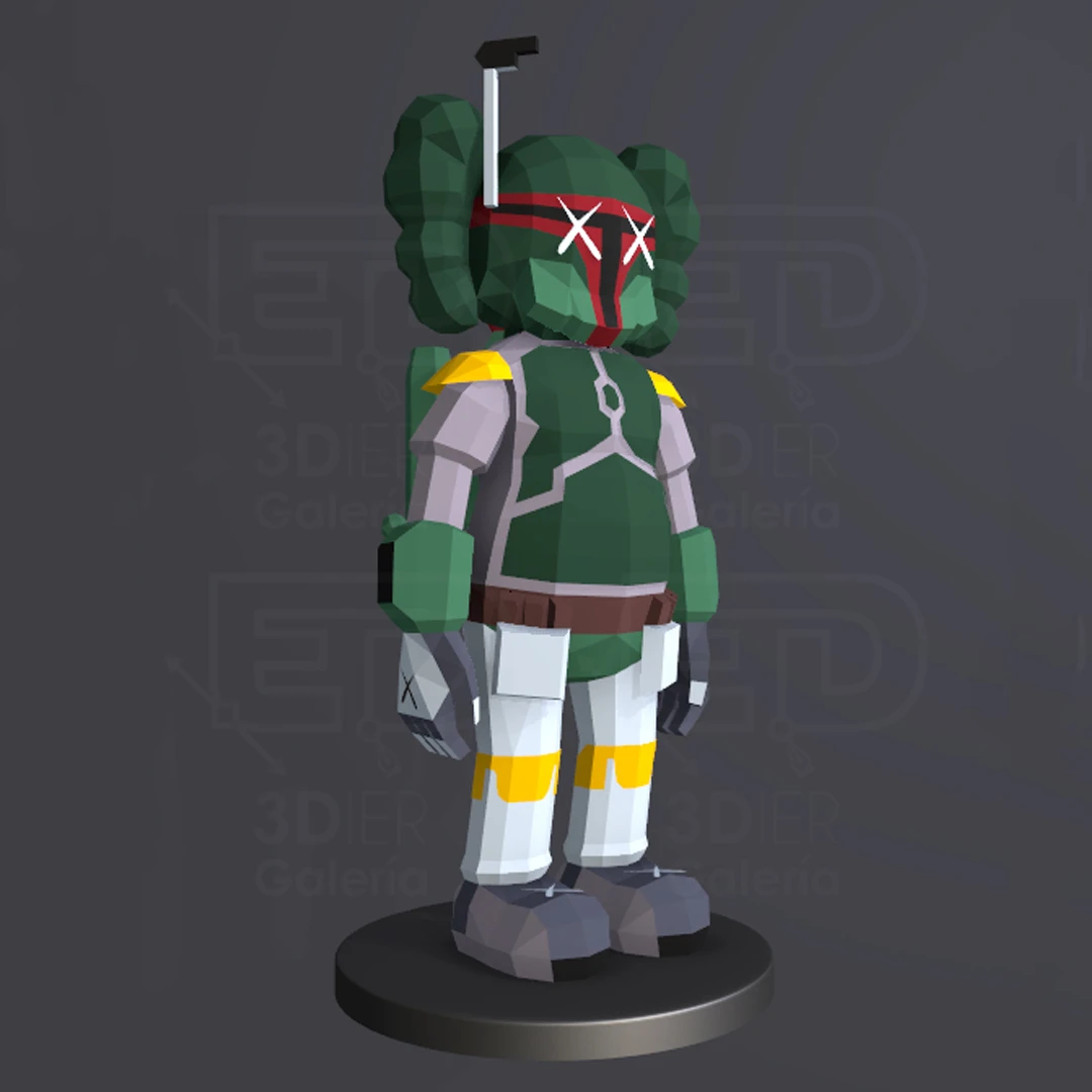 Kaws Boba Fett PDF Papercraft Templates, Paper Art and Craft for Home Decor, DIY, 3DIER, PDF Patterns, Papercraft Templates, Low Poly