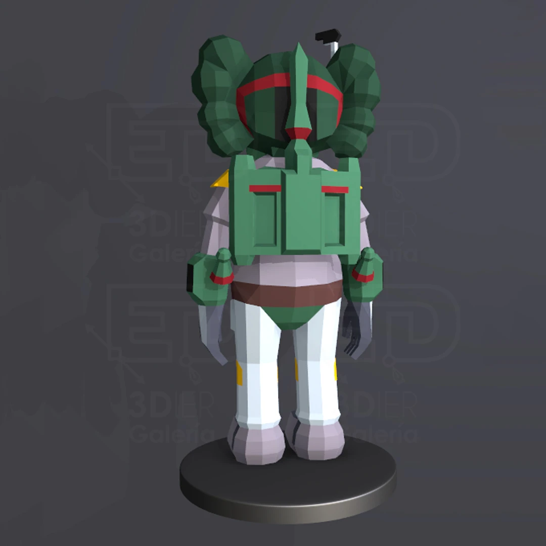 Kaws Boba Fett PDF Papercraft Templates, Paper Art and Craft for Home Decor, DIY, 3DIER, PDF Patterns, Papercraft Templates, Low Poly