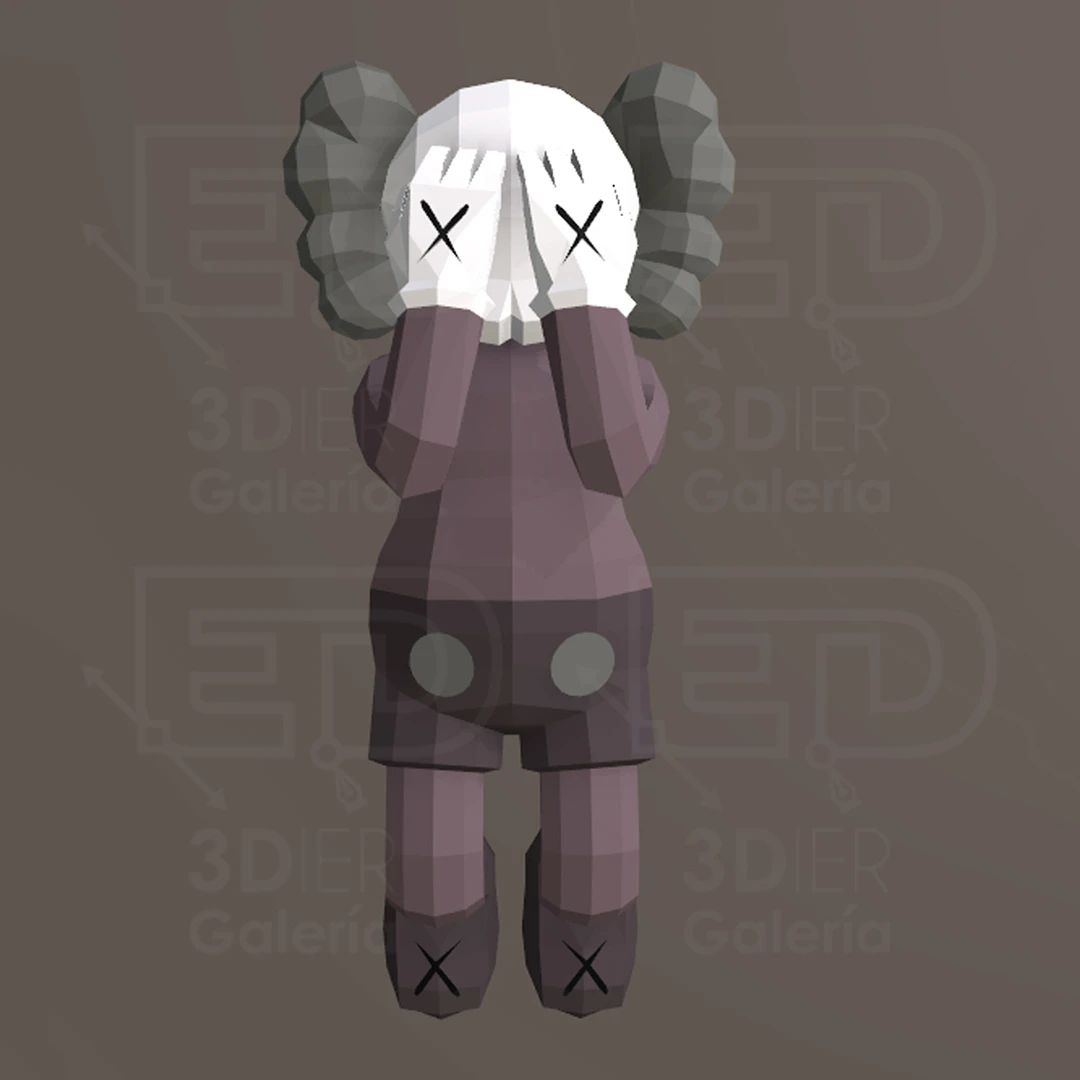 Kaws Covering Himself 2, Kaws Cubriendose 2 PDF Papercraft Templates, Paper Art and Craft for Home Decor, DIY, 3DIER, PDF Patterns, Papercraft Templates, Low Poly