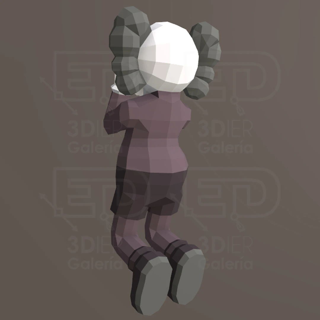 Kaws Covering Himself 2, Kaws Cubriendose 2 PDF Papercraft Templates, Paper Art and Craft for Home Decor, DIY, 3DIER, PDF Patterns, Papercraft Templates, Low Poly