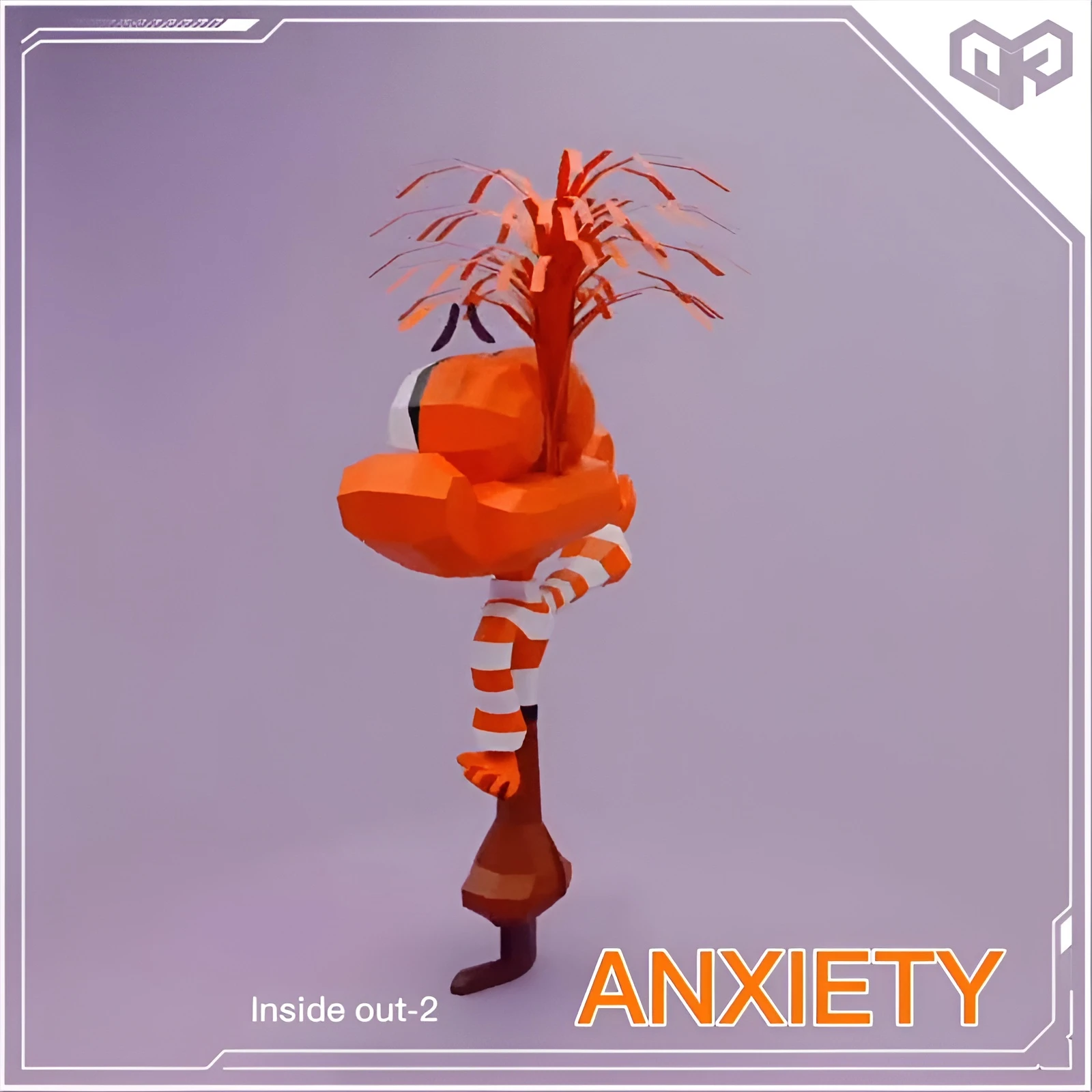 Anxiety Indide Out Low poly Papercraft | OchkoArtDesign