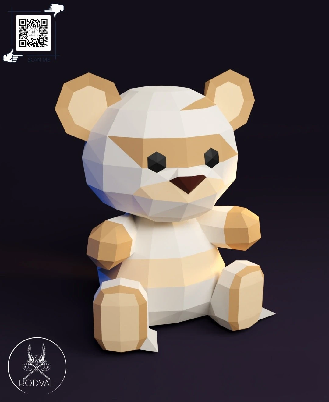 HALLOWEEN MUMMY TEDDY, bear, Papercraft, Template, DIY, Paper, Low Poly, Holiday, 3D Model, Pdf Low Poply, October, Carnival, Halloween