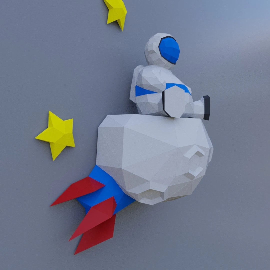 Astronaut 3D Digital Template PDF | DIY Papercraft | Universe | Instant Download |