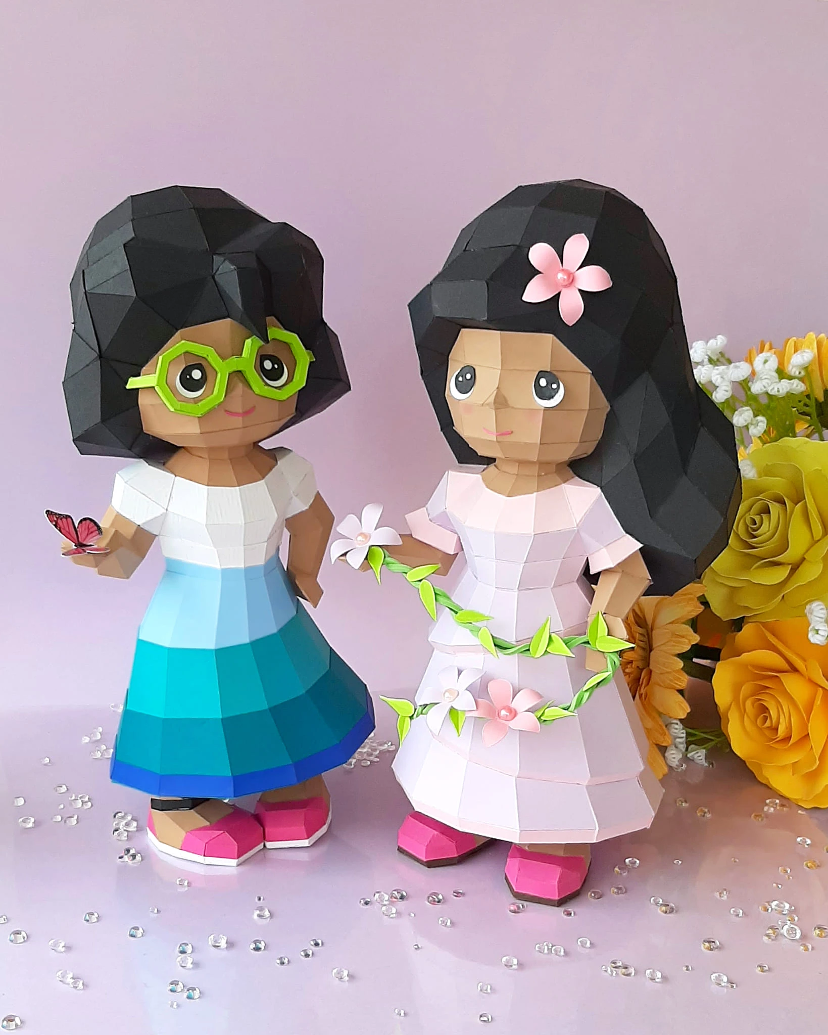 Princess Isabela Madrigal/ Encanto/ DiY Craft/ Template PDF/ Low Poly/ Papercraft/ 3D Doll/ Origami/ Home decor