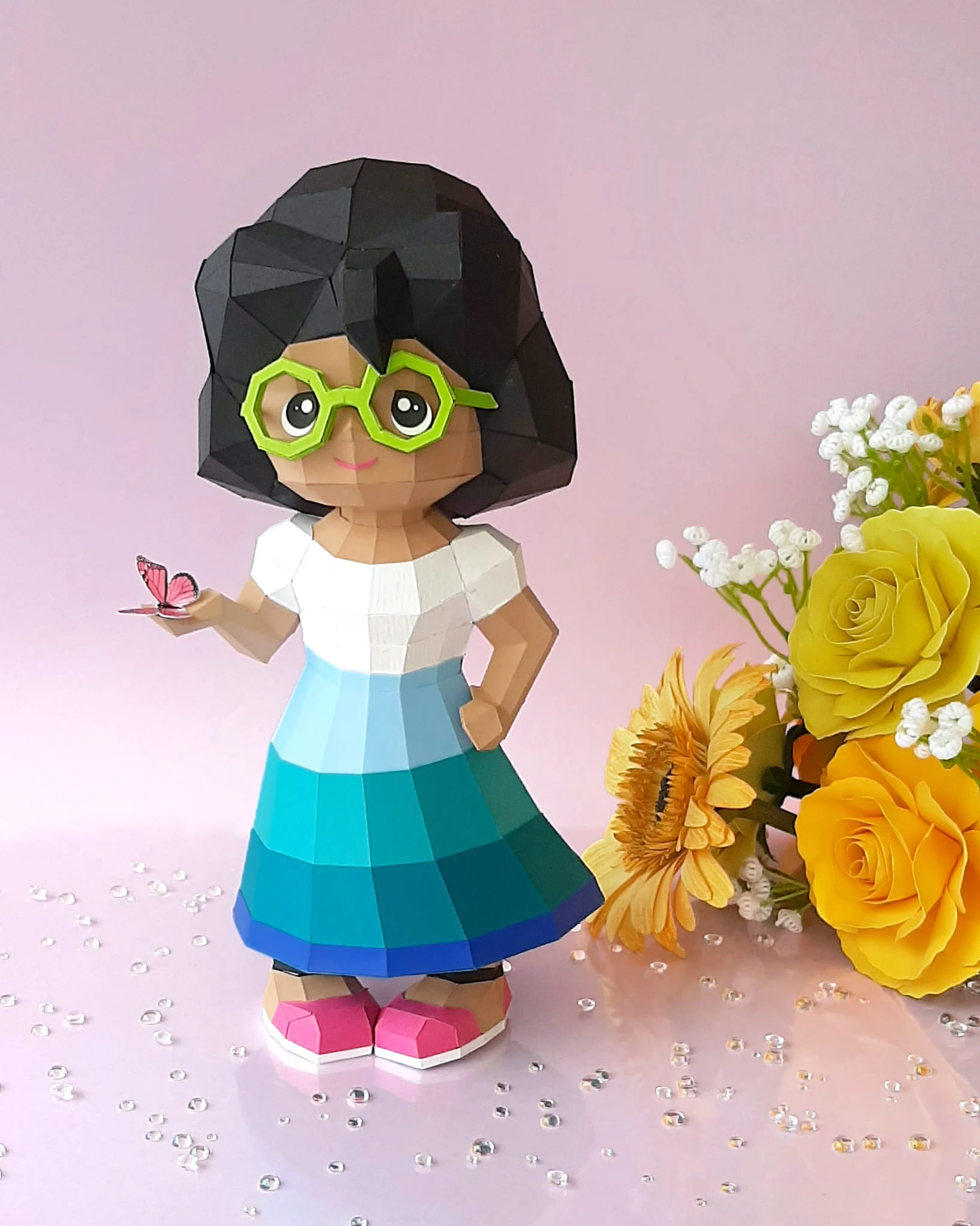 Princess Mirabel Madrigal/ Encanto/ DiY Craft/ Template PDF/ Low Poly/ Papercraft/ 3D Doll/ Origami/ Home decor