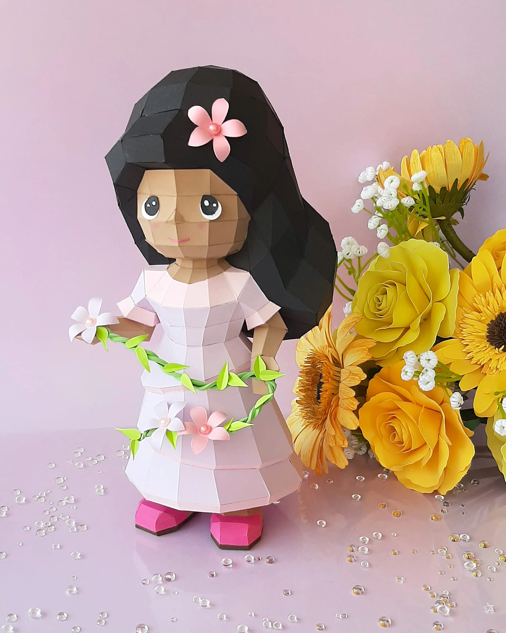 Princess Isabela Madrigal/ Encanto/ DiY Craft/ Template PDF/ Low Poly/ Papercraft/ 3D Doll/ Origami/ Home decor