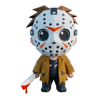 Jason Voorhees, Friday the 13th, Halloween Low Poly Papercraft