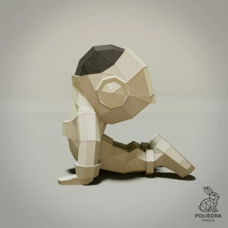 Astronauts Yoga Meditate #2 Low Poly Papercraft