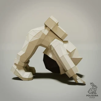 Astronauts Yoga Meditate #1 Low Poly Papercraft