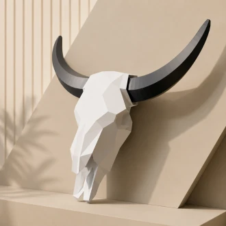 Crane Bison (Skull Bison Head) Papercraft, Lowpoly Papercraft, Fovea - Papercraft - Nonitt