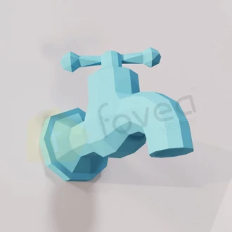 Robinet (Faucet) Papercraft, Lowpoly Papercraft, Fovea - Papercraft - Nonitt