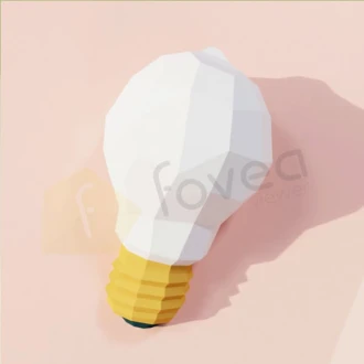 Ampoule (Bulb) Papercraft, Lowpoly Papercraft, Fovea - Papercraft - Nonitt