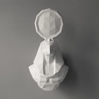 Sun God Moai – DIY Papercraft Sculpture Template | 3D Paper Model | Modern Wall Art | Home Decor