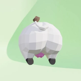 Cucul Vache (Dairy Cow Bottom) Papercraft, Lowpoly Papercraft, Fovea - Papercraft - Nonitt