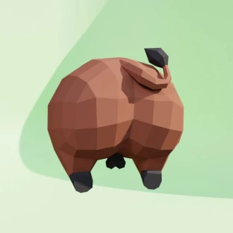 Cucul Toro (Bull Bottom) Papercraft, Lowpoly Papercraft, Fovea - Papercraft - Nonitt