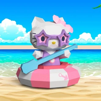 Vacaciones Sanrio: Hello Kitty Low Poly Papercraft