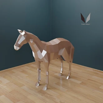 Horse 3D papercraft | DIY paper sculpture | Paper model pattern | Do it yourself | Low poly | PDF pattern | origami | home decor