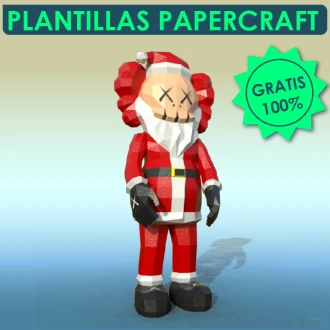 Santa Kaws, Kaws Navidad PDF Papercraft Templates, Paper Art and Craft for Home Decor, DIY, 3DIER, PDF Patterns, Papercraft Templates, Low Poly