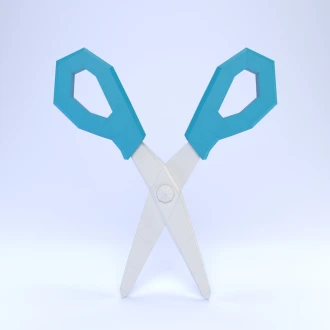 Low Poly Giant Scissors Papercraft Template | DIY 3D Oversized Craft Tool Sculpture | Studio & Craft Room Decor